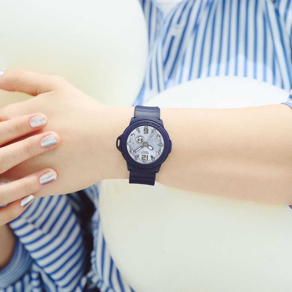 CASIO BABY-G | BGA-15 系列 BGA-15K-2A | 2026新款 紫色 多彩圓形腕錶 實戴細節