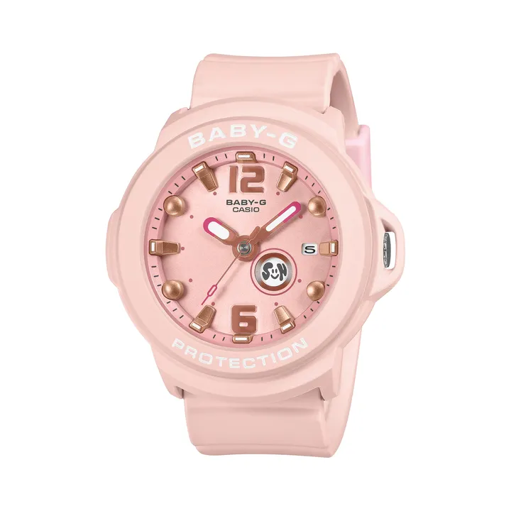 CASIO BABY-G | BGA-15 系列 BGA-15K-4A | 2026新款 粉色 多彩圓形腕錶 正面