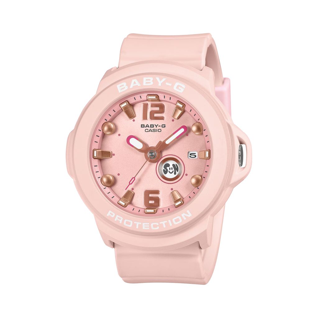 CASIO BABY-G | BGA-15 系列 BGA-15K-4A | 2026新款 粉色 多彩圓形腕錶 正面