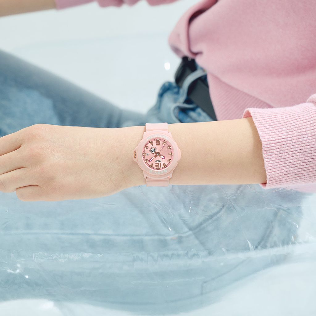 CASIO BABY-G | BGA-15 系列 BGA-15K-4A | 2026新款 粉色 多彩圓形腕錶 實戴展示