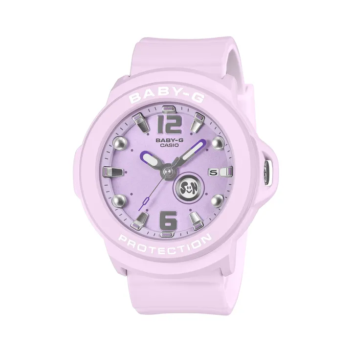 CASIO BABY-G | BGA-15 系列 BGA-15K-6A | 2026新款 粉紫色 多彩圓形腕錶 正面