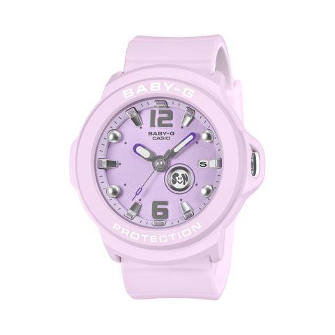 CASIO BABY-G | BGA-15 系列 BGA-15K-6A | 2026新款 粉紫色 多彩圓形腕錶 正面