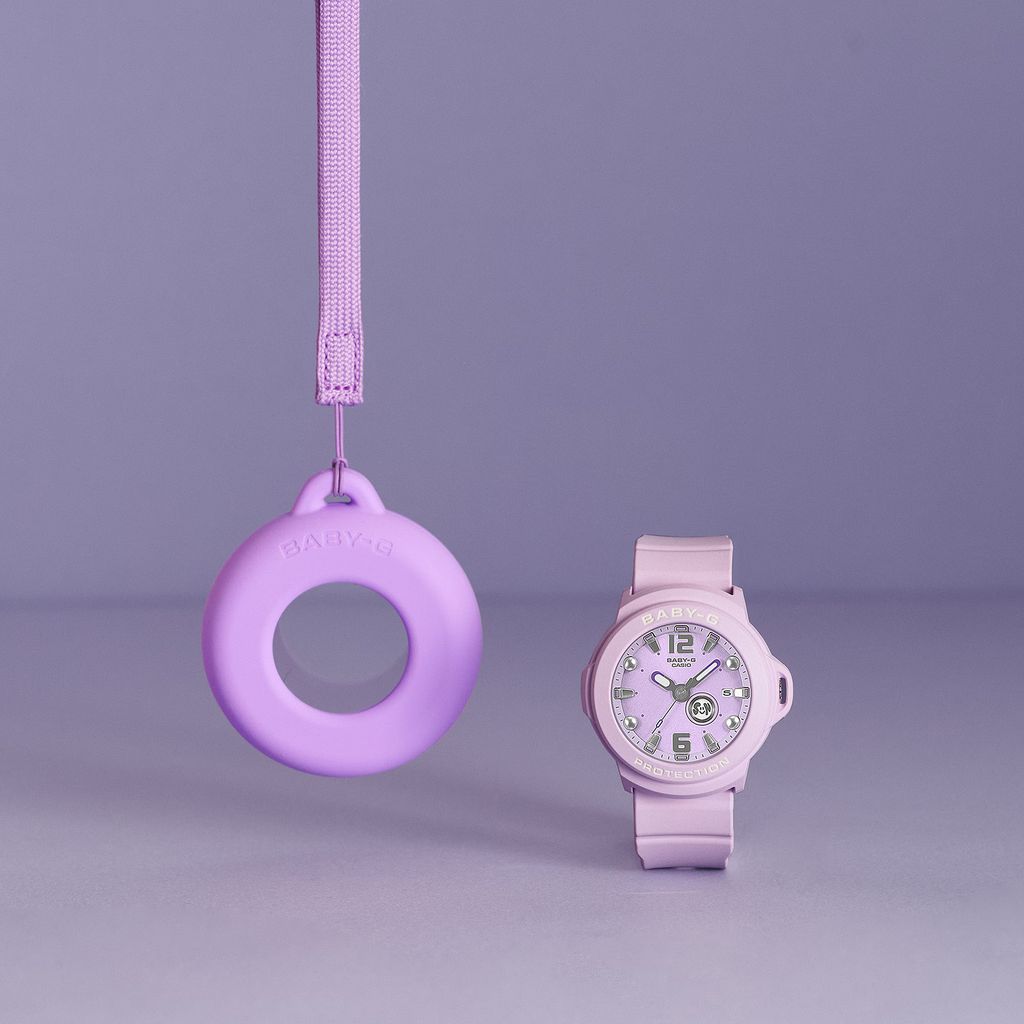 CASIO BABY-G | BGA-15 系列 BGA-15K-6A | 2026新款 粉紫色 多彩圓形腕錶 實體展示