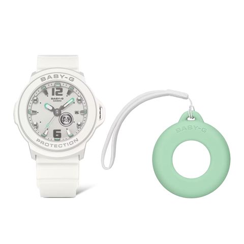 CASIO BABY-G | BGA-15 系列 BGA-15K-7A | 2026新款 白色 嫩綠 多彩圓形腕錶 套組