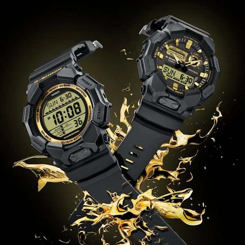 CASIO | G-SHOCK GA-010GB-1A9 | 黑金雙顯錶 男錶 展示