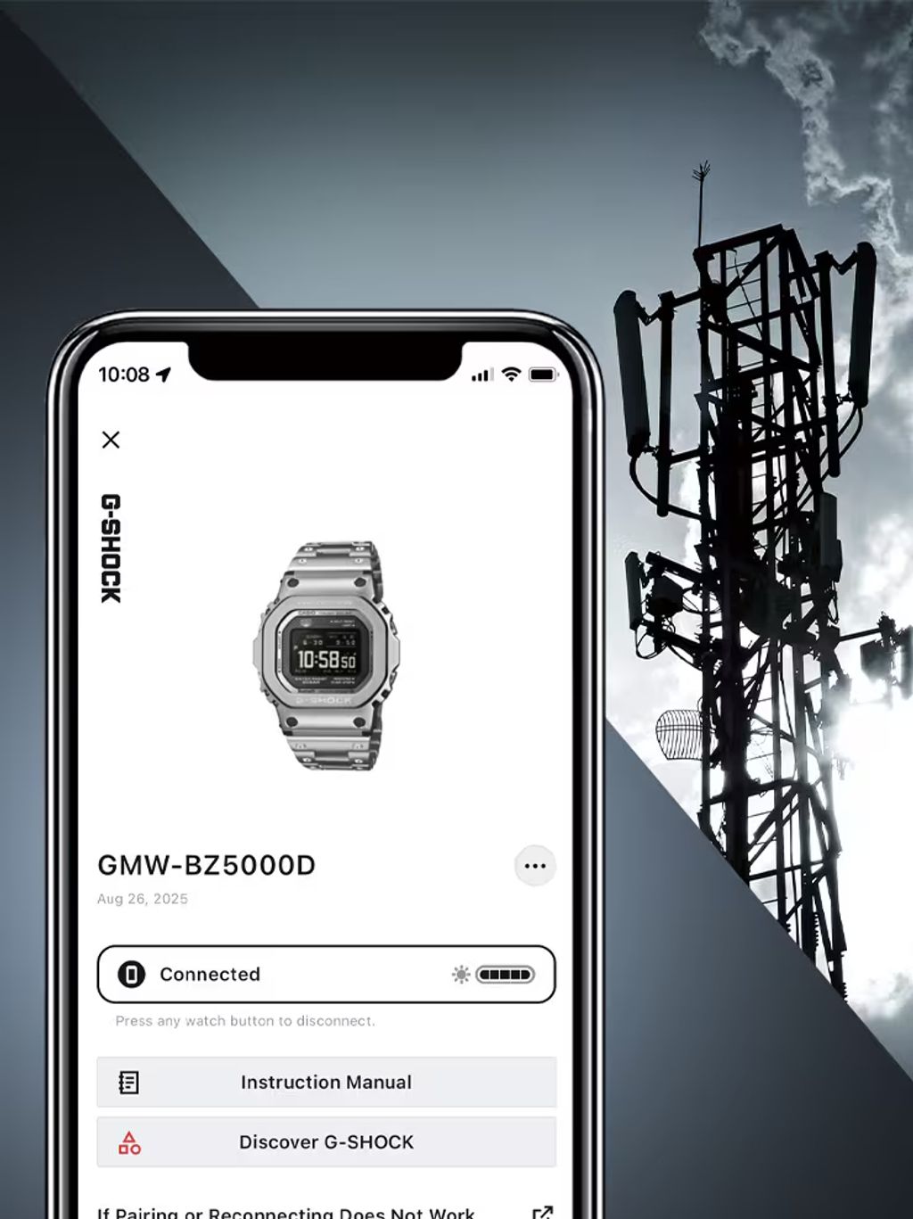 CASIO | G-SHOCK GMW-BZ5000GD-9 | 太陽能 藍芽電波 全金屬 金色腕錶 app