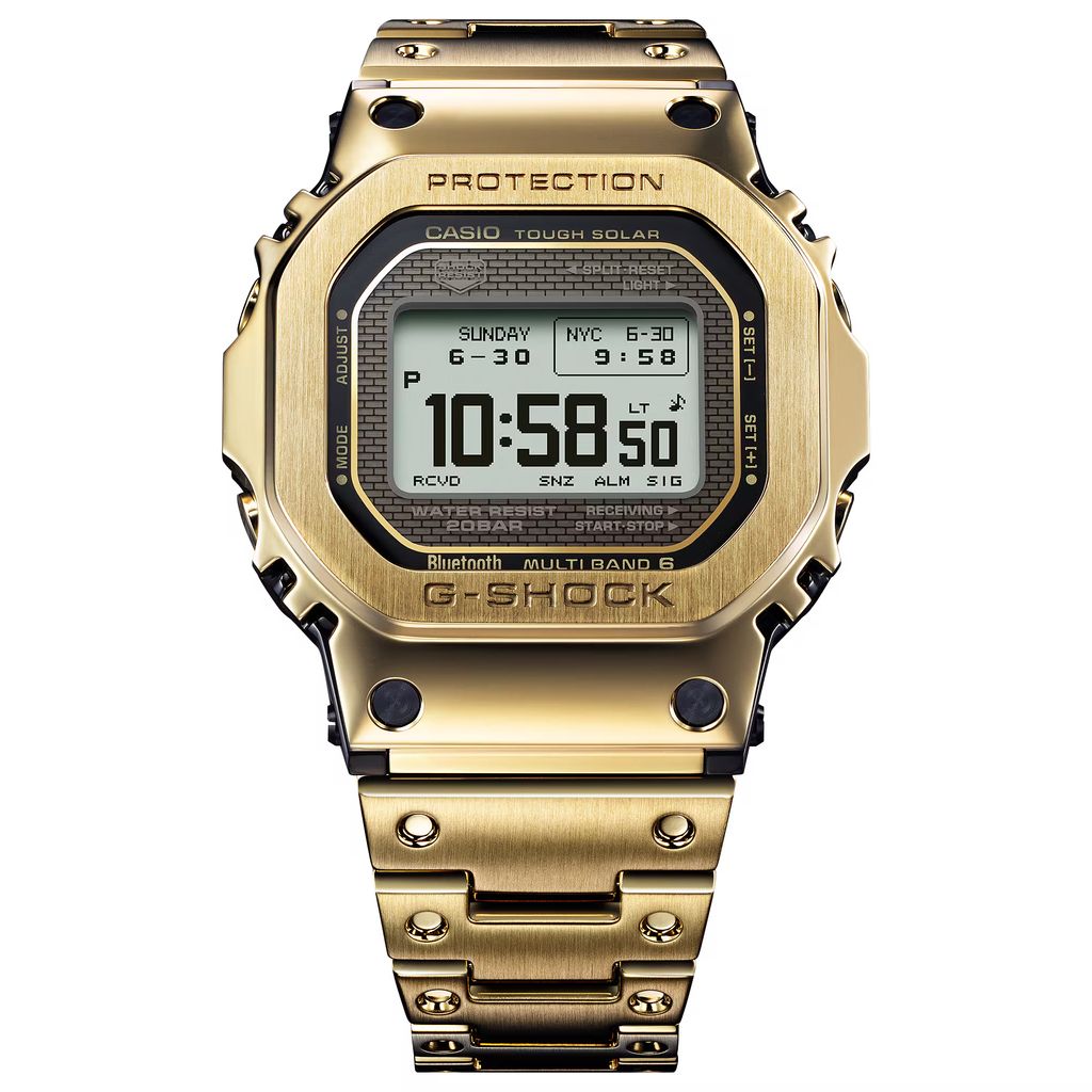CASIO | G-SHOCK GMW-BZ5000GD-9 | 太陽能 藍芽電波 全金屬 金色腕錶 正面展示