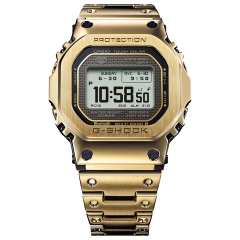 CASIO | G-SHOCK GMW-BZ5000GD-9 | 太陽能 藍芽電波 全金屬 金色腕錶 正面展示