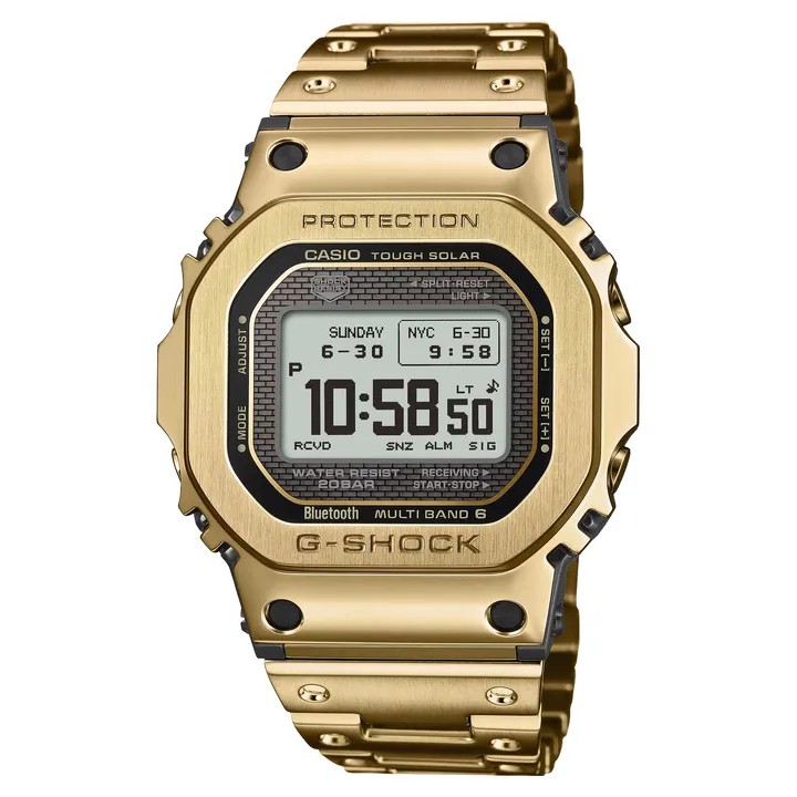 CASIO | G-SHOCK GMW-BZ5000GD-9 | 太陽能 藍芽電波 全金屬 金色腕錶 正面