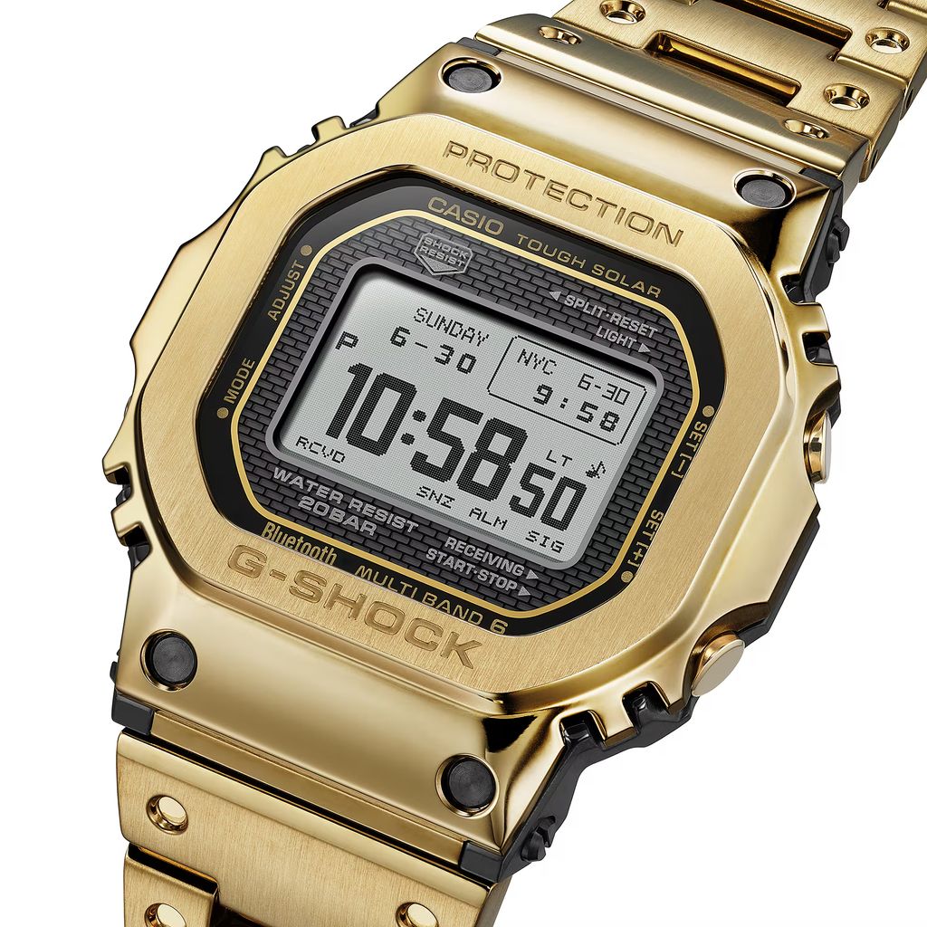 CASIO | G-SHOCK GMW-BZ5000GD-9 | 太陽能 藍芽電波 全金屬 金色腕錶 錶面