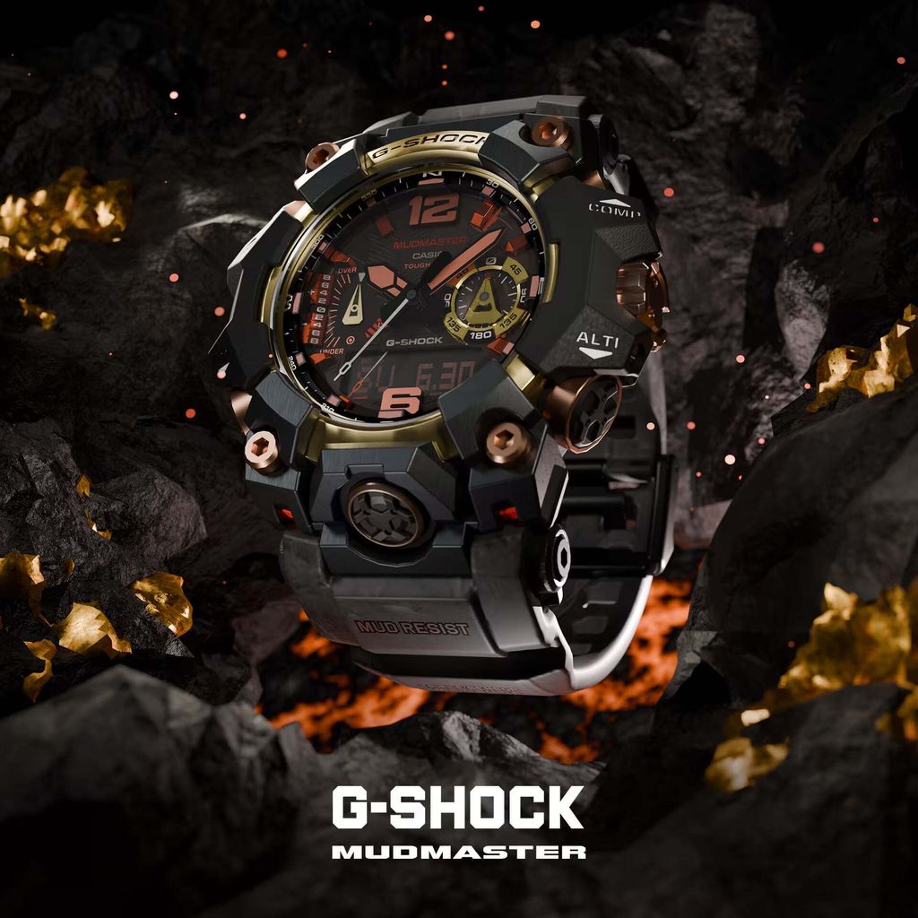 CASIO | G-SHOCK GWG-B1000MG-1A9 | 2026新款 AMGMA 橙紅岩漿 戶外腕錶 內建指南針溫度計  實體文宣