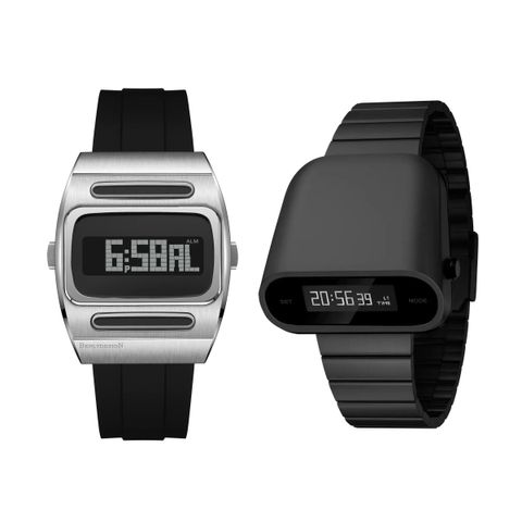 【618優惠套組】 Benlydesign | G100S-B&S1000B-W | 銀色不鏽鋼太陽能多功能電子錶/黑色白字款多功能電子錶