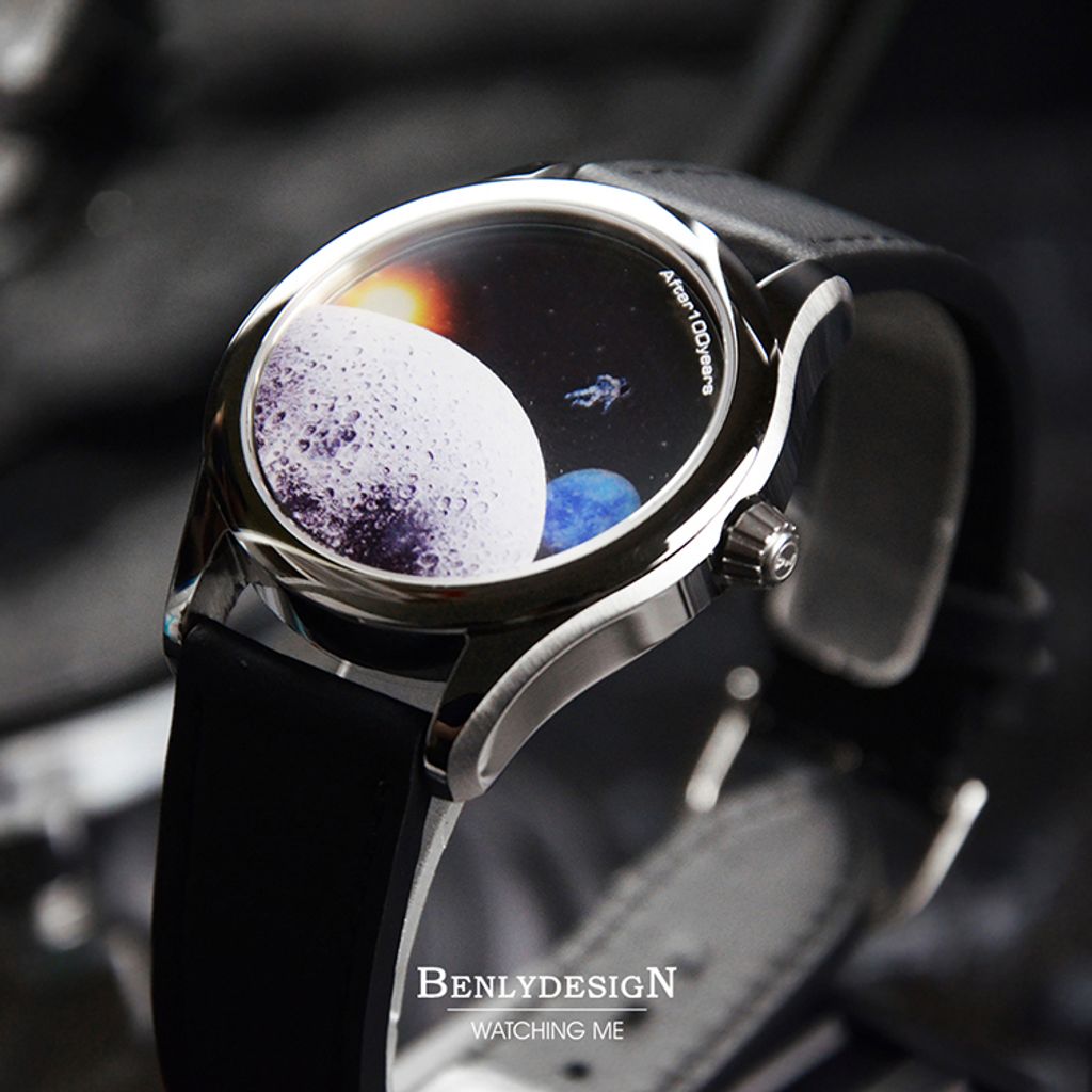 【全球限量】Benlydesign | 百年之後 BWR012 | 太空漫遊錶面 石英錶 正右側