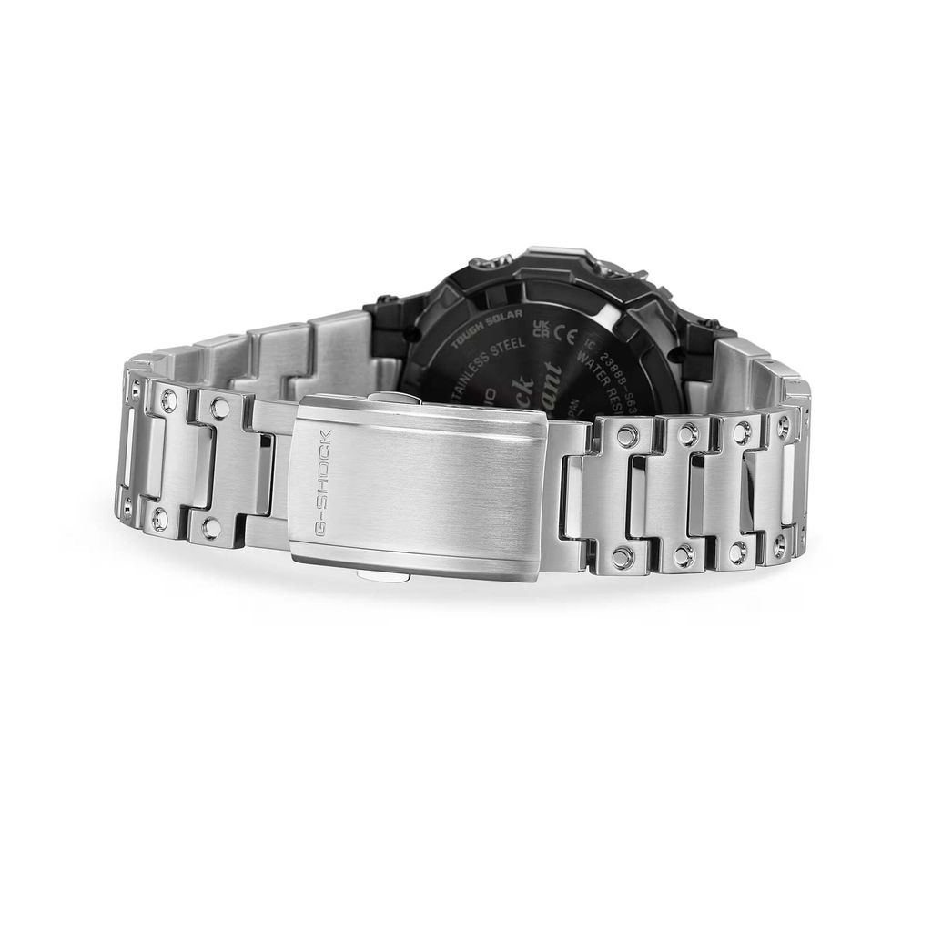 CASIO | G-SHOCK GMW-BZ5000D-1 | 太陽能 藍芽電波 全金屬 MIP 液晶螢幕 銀色腕錶 錶帶細節