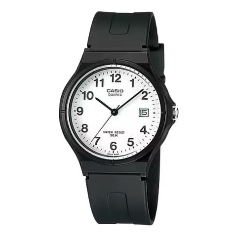 CASIO | MW-59-7BV | 日期顯示 白色面盤 簡約黑色腕錶 學生必備 正面