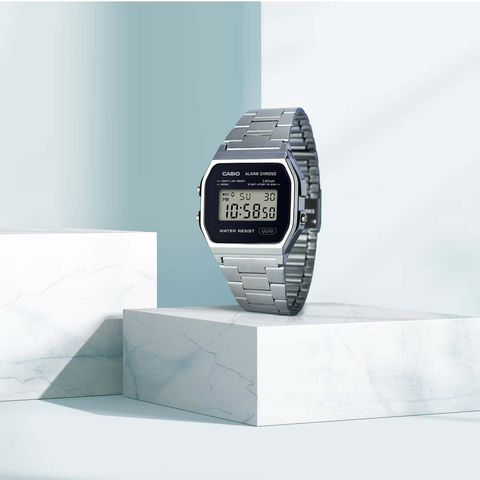A158WEA-1-04CASIO | A158WEA-1 | 復古 簡約銀色電子錶 腕錶 學生必備 正面宣傳圖