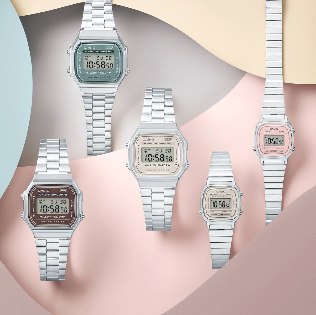 CASIO | A168WA-8AY | 復古 都會懷舊 米色錶面銀色電子錶 腕錶 學生必備 系列圖