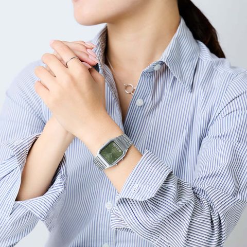 CASIO | AQ-230A-3AMQY | 復古 數位雙顯 綠松錶面銀色指針腕錶 學生必備 實戴展示