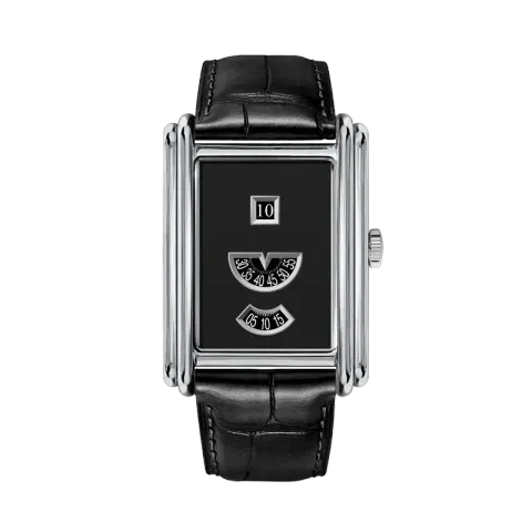 【預購】Benlydesign | Time Gallery silver black | 2026 10月新品 限量版 銀色錶框典雅復古款 黑色數字面板 黑色皮革錶帶 機械錶 正面