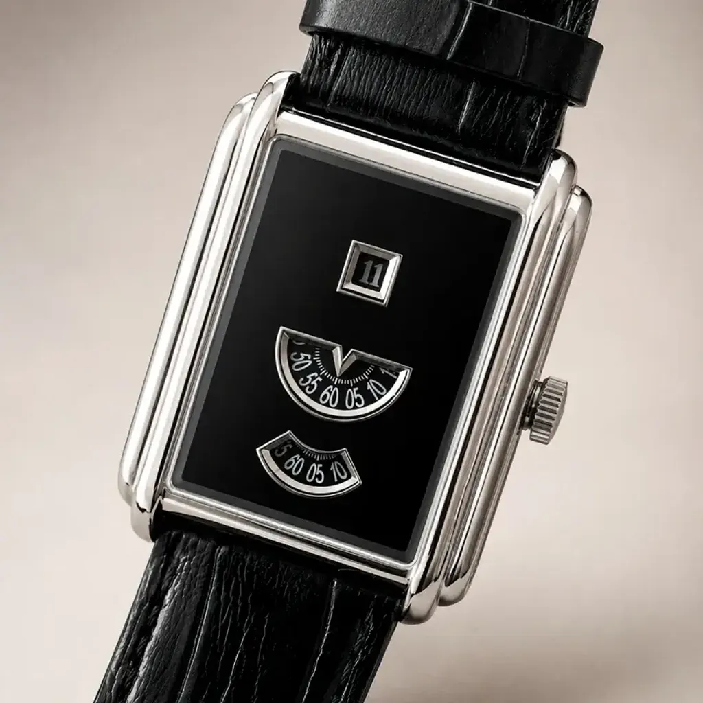 【預購】Benlydesign | Time Gallery silver black | 2026 10月新品 限量版 銀色錶框典雅復古款 黑色數字面板 黑色皮革錶帶 機械錶 錶面細節