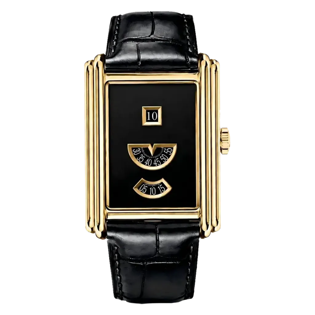 【預購】Benlydesign | Time Gallery gold | 2026 10月新品 限量版 金色錶框典雅復古款 黑色皮革錶帶 機械錶 正面