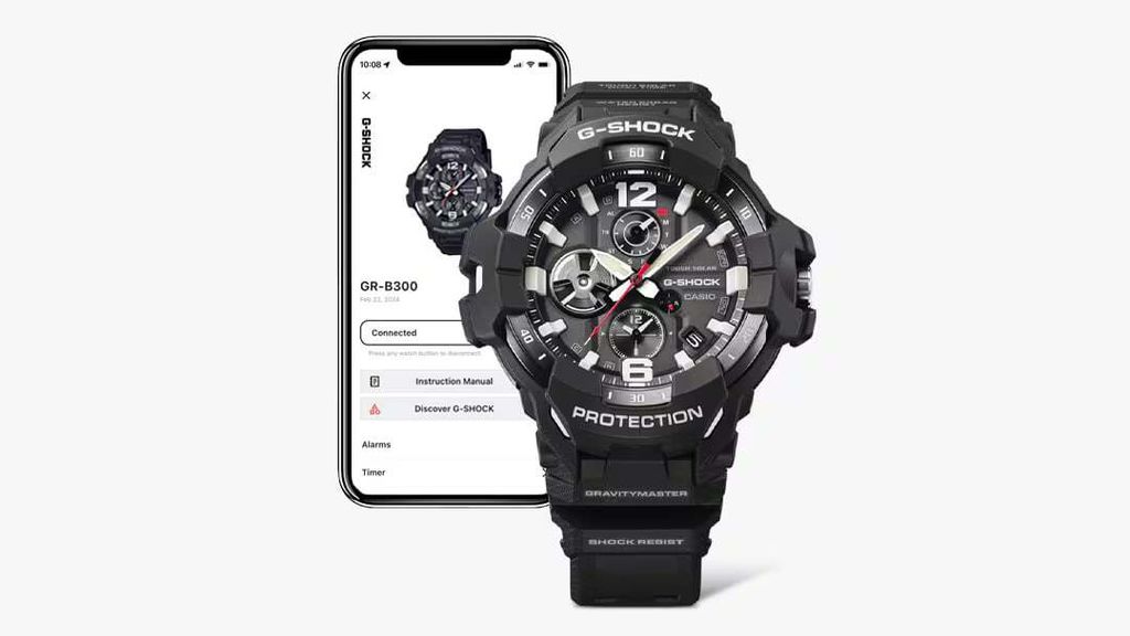 CASIO 卡西歐 | G-SHOCK GR-B300H-5A | 2026年8月新款 金色地平線 棕色三眼金色鍍離子錶盤 男錶 app使用參考