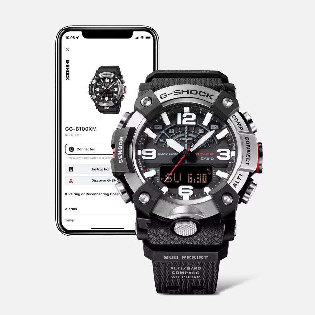 CASIO 卡西歐 | G-SHOCK GG-B100XMH-5A | 2026年8月新款 金色地平線 LAND系列 MUDMASTER 棕色雙顯金色鍍離子錶盤 男錶 app圖示