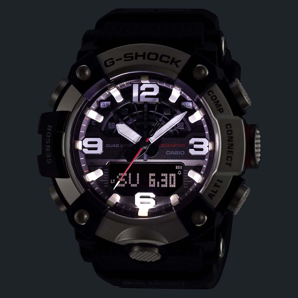 CASIO 卡西歐 | G-SHOCK GG-B100XMH-5A | 2026年8月新款 金色地平線 LAND系列 MUDMASTER 棕色雙顯金色鍍離子錶盤 男錶 LED燈
