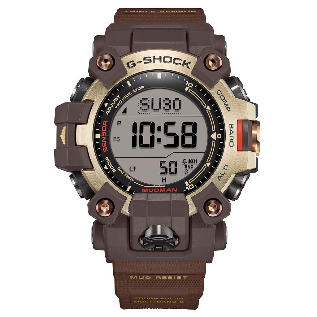 CASIO 卡西歐 | G-SHOCK GW-9500MH-5 | 2026年8月新款 金色地平線 LAND系列 MUDMAN 棕色數位 金色鍍離子錶盤 男錶 電子錶 正面