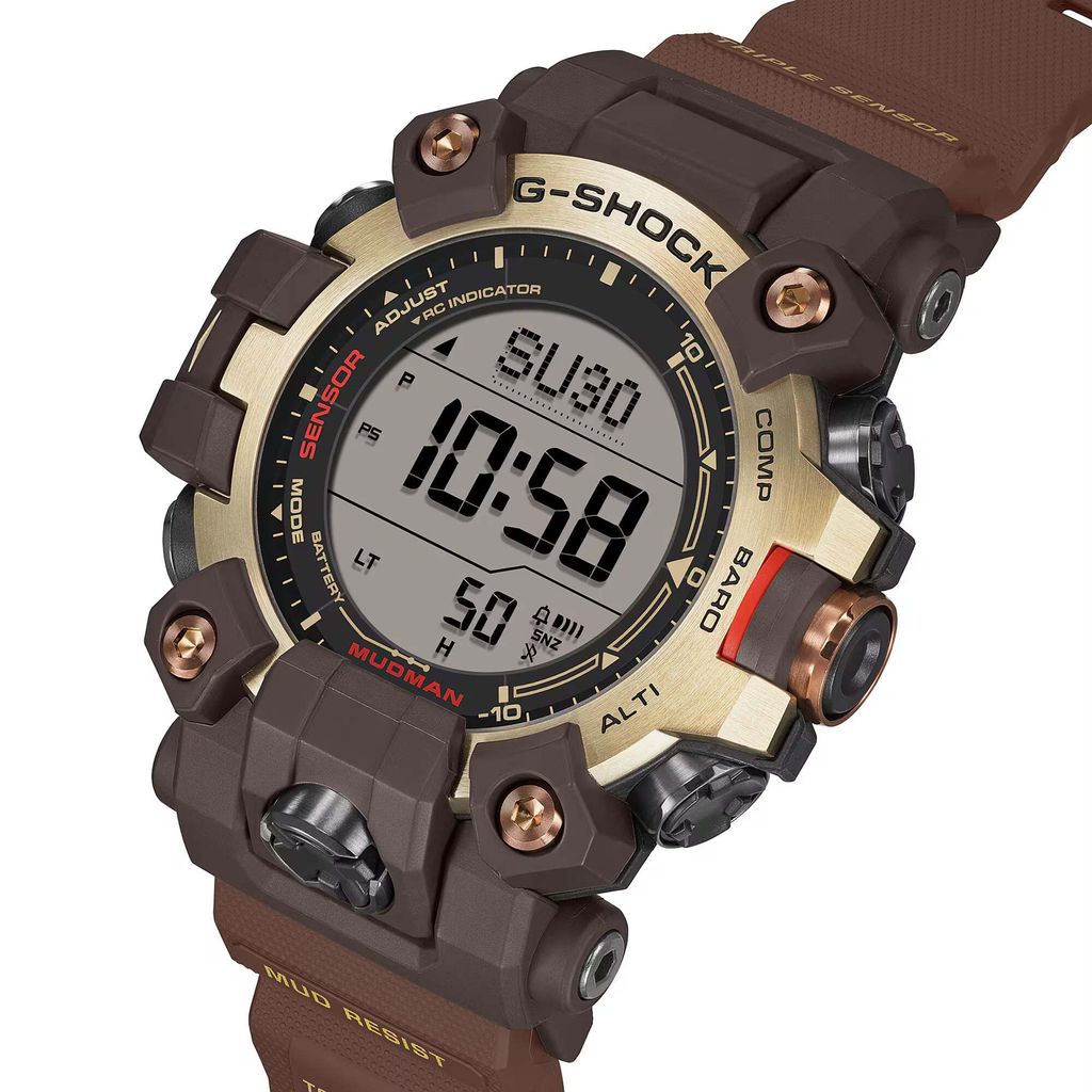 CASIO 卡西歐 | G-SHOCK GW-9500MH-5 | 2026年8月新款 金色地平線 LAND系列 MUDMAN 棕色數位 金色鍍離子錶盤 男錶 電子錶 正右側
