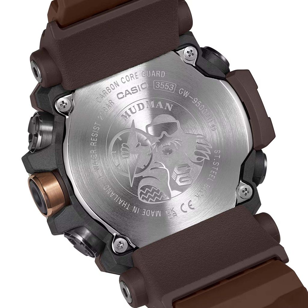 CASIO 卡西歐 | G-SHOCK GW-9500MH-5 | 2026年8月新款 金色地平線 LAND系列 MUDMAN 棕色數位 金色鍍離子錶盤 男錶 電子錶 背面
