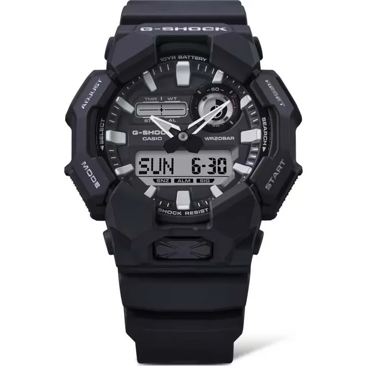CASIO 卡西歐 G-SHOCK | GA-010-1A | 黑色 長效電池 雙顯腕錶 正面