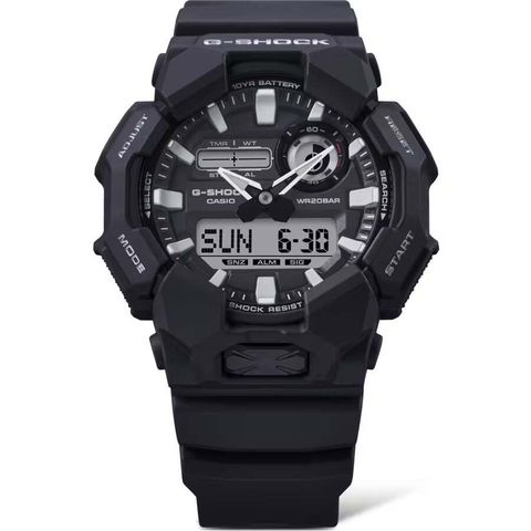 CASIO 卡西歐 G-SHOCK | GA-010-1A | 黑色 長效電池 雙顯腕錶 正面