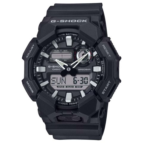 CASIO 卡西歐 G-SHOCK | GA-010-1A | 黑色 長效電池 雙顯腕錶 正側面