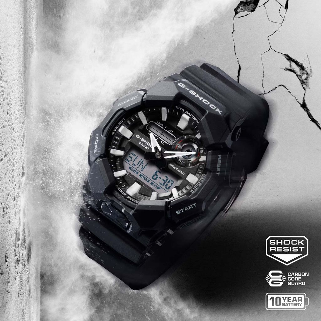 CASIO 卡西歐 G-SHOCK | GA-010-1A | 黑色 長效電池 雙顯腕錶 實體展示