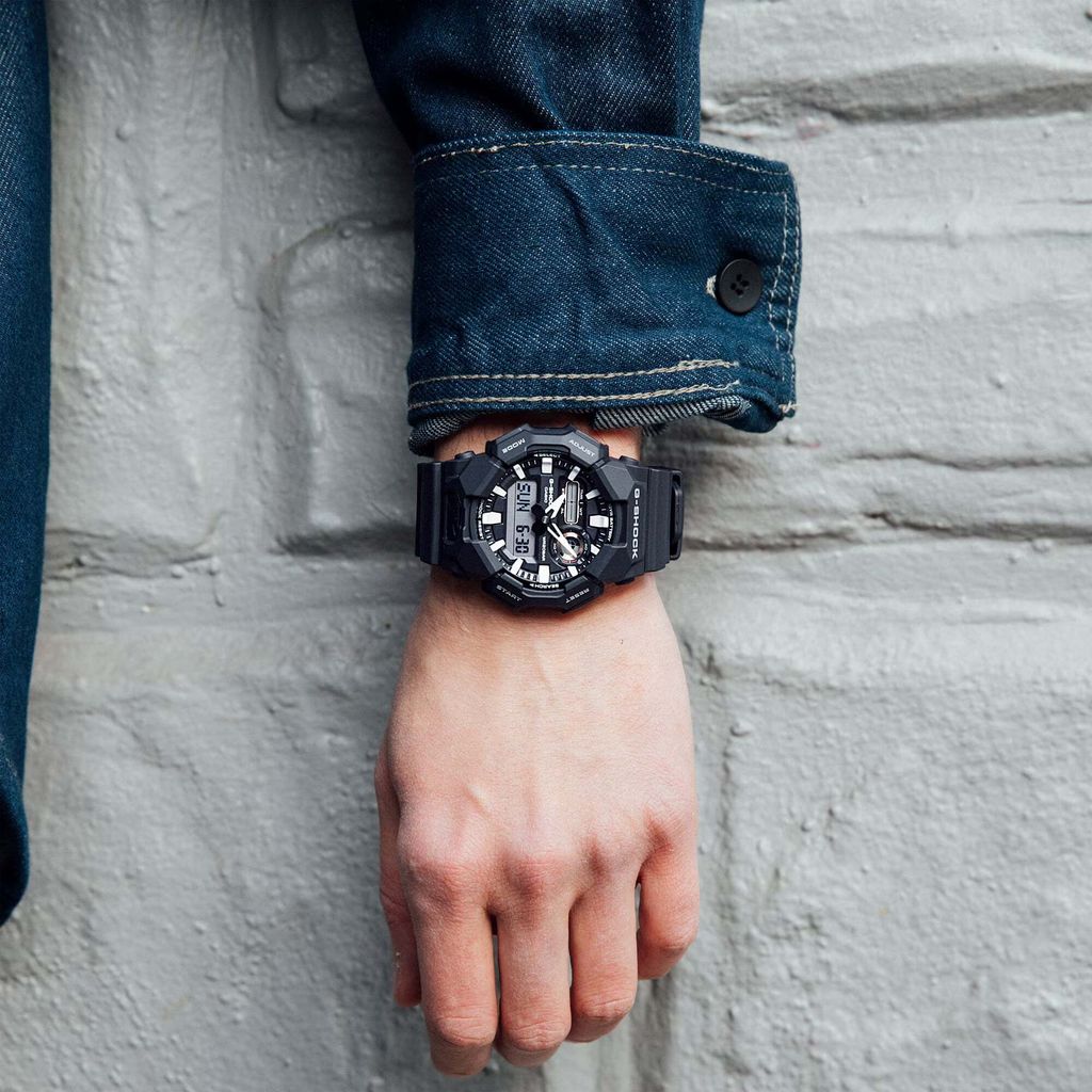 CASIO 卡西歐 G-SHOCK | GA-010-1A | 黑色 長效電池 雙顯腕錶 搭配參考