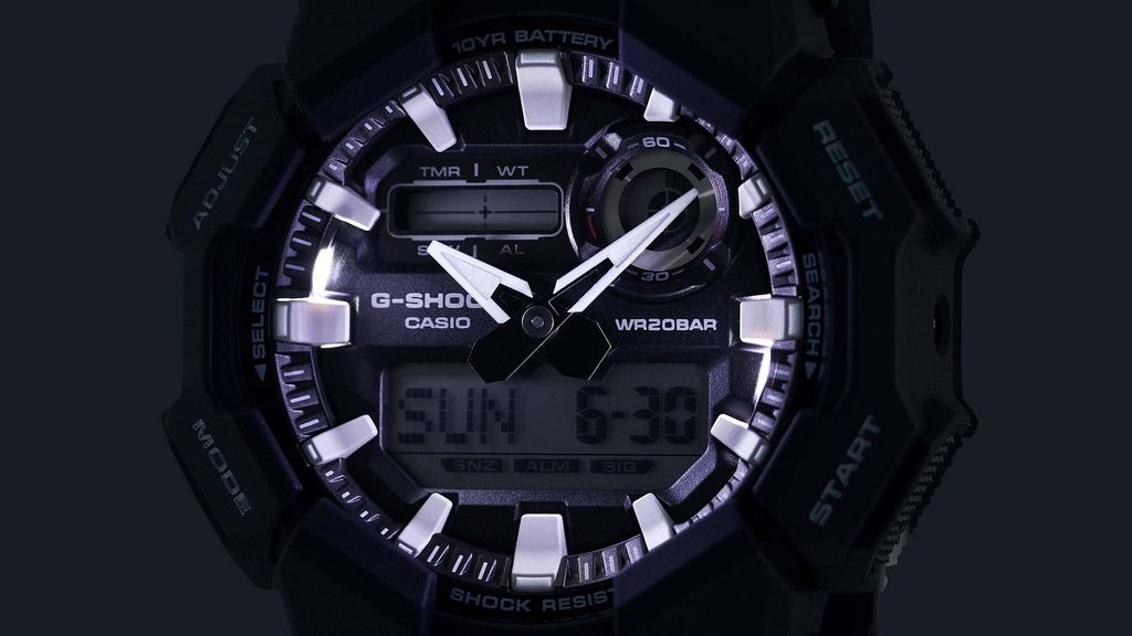 CASIO 卡西歐 G-SHOCK | GA-010-1A | 黑色 長效電池 雙顯腕錶 LED燈