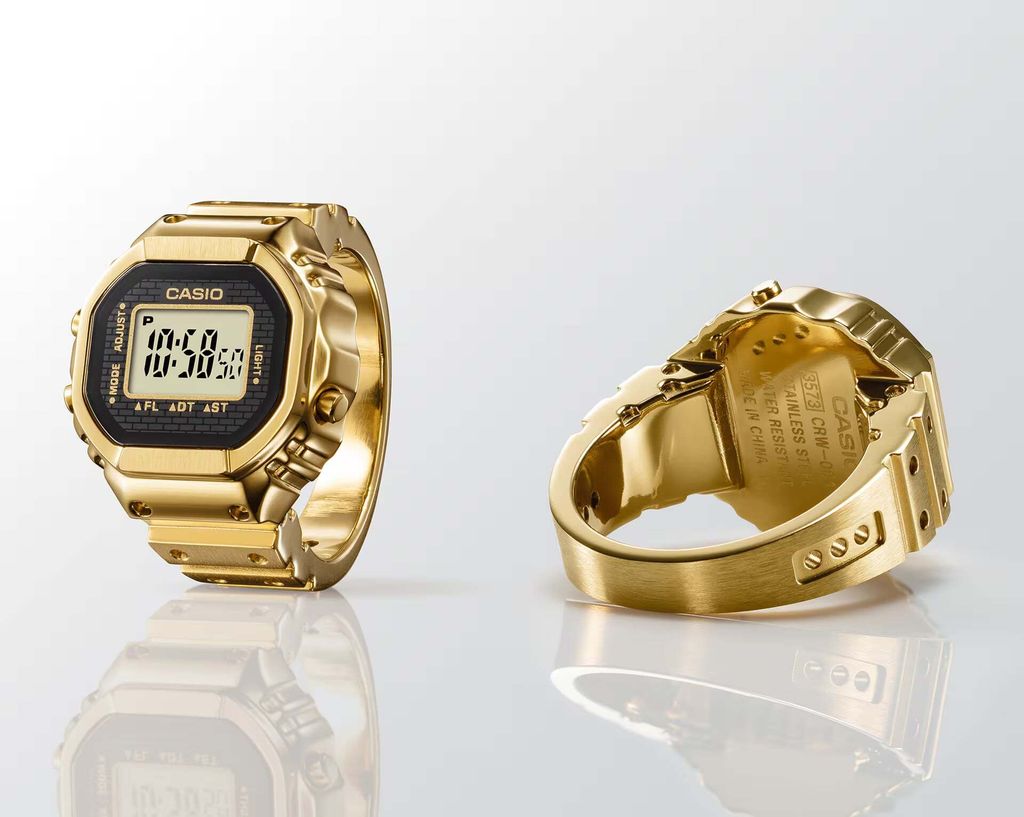 CASIO 卡西歐 | CRW-001G-9 | 全金屬  LCD顯示 金色戒指錶 示意圖