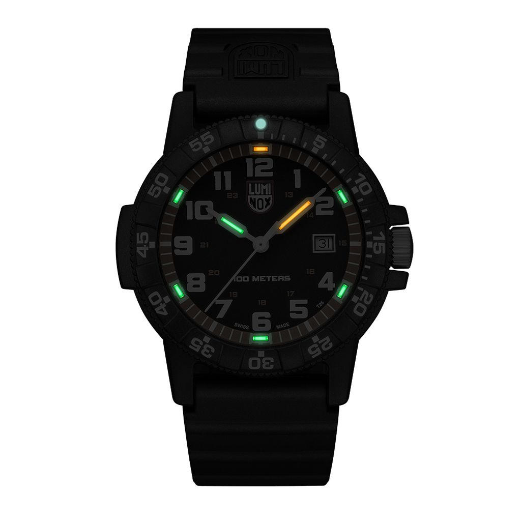 Luminox 雷明時 | 1LM-0329 | 橘 碳纖維複合錶殼 強化礦石鏡面 革龜運動腕錶 耐刮耐磨 夜光效果