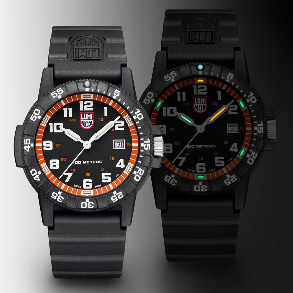 Luminox 雷明時 | 1LM-0329 | 橘 碳纖維複合錶殼 強化礦石鏡面 革龜運動腕錶 耐刮耐磨 夜光細節