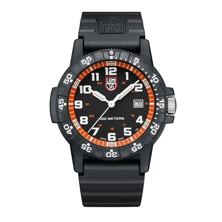 Luminox 雷明時 | 1LM-0329 | 橘 碳纖維複合錶殼 強化礦石鏡面 革龜運動腕錶 耐刮耐磨 正面