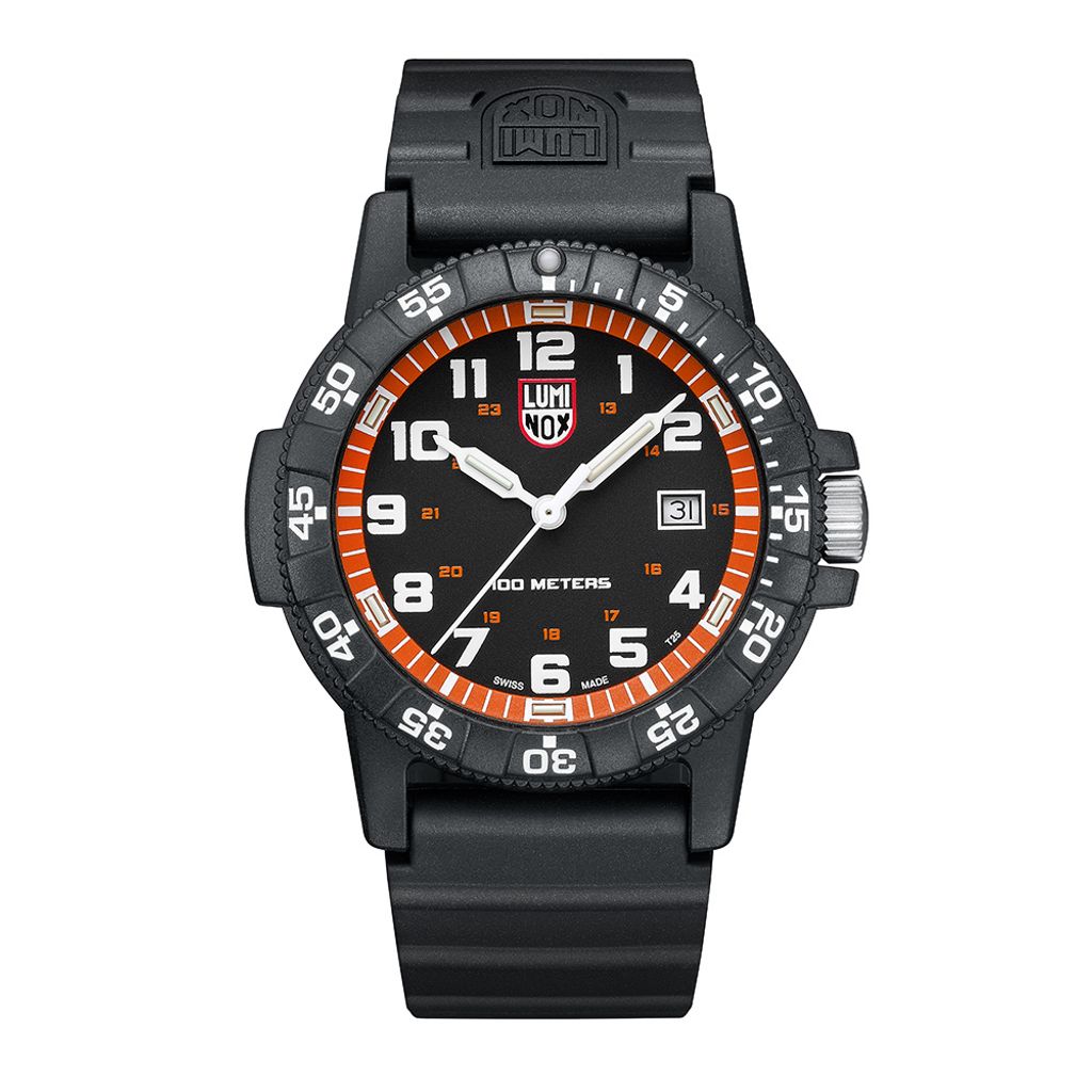 Luminox 雷明時 | 1LM-0329 | 橘 碳纖維複合錶殼 強化礦石鏡面 革龜運動腕錶 耐刮耐磨 正面