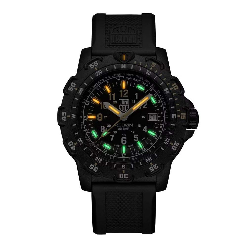 Luminox 雷明時 | 1LM-8825H-SET | RECON Point Man Heritage 偵察兵紀念錶禮盒 沉穩黑色腕錶 黃白數字錶盤 日期顯示 夜光效果