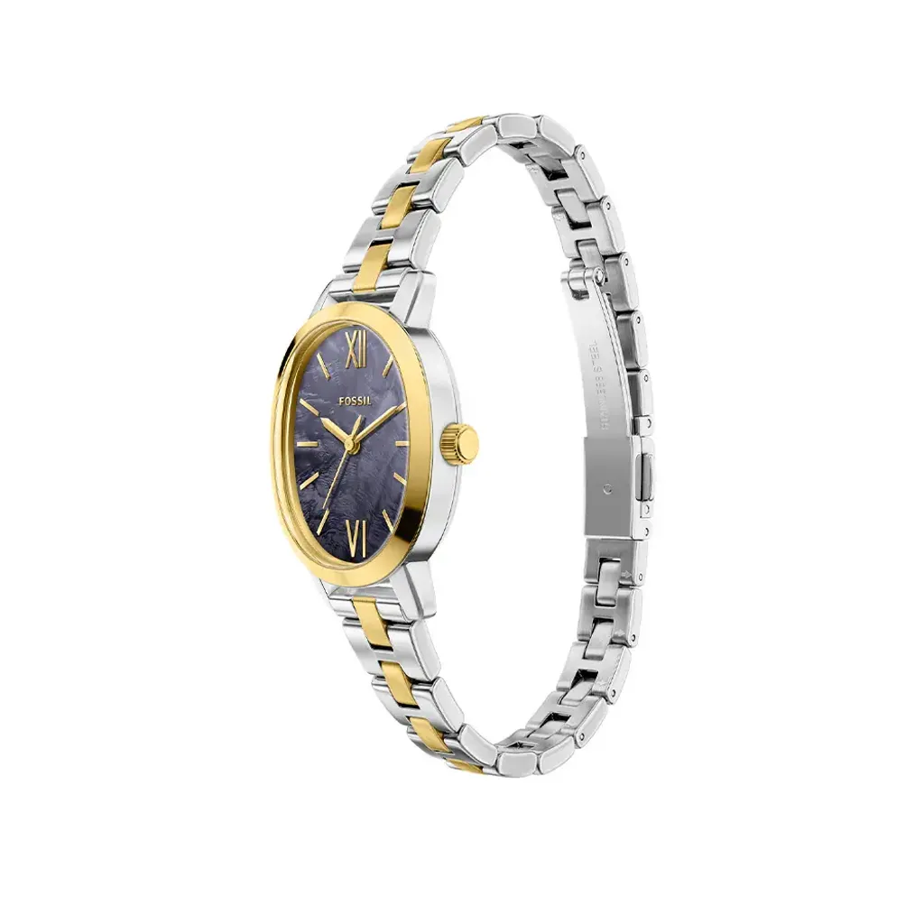 FOSSIL | Penny BQW8065 | 雅爵經典珍珠母貝女錶 金銀雙色不鏽鋼錶帶腕錶 側面