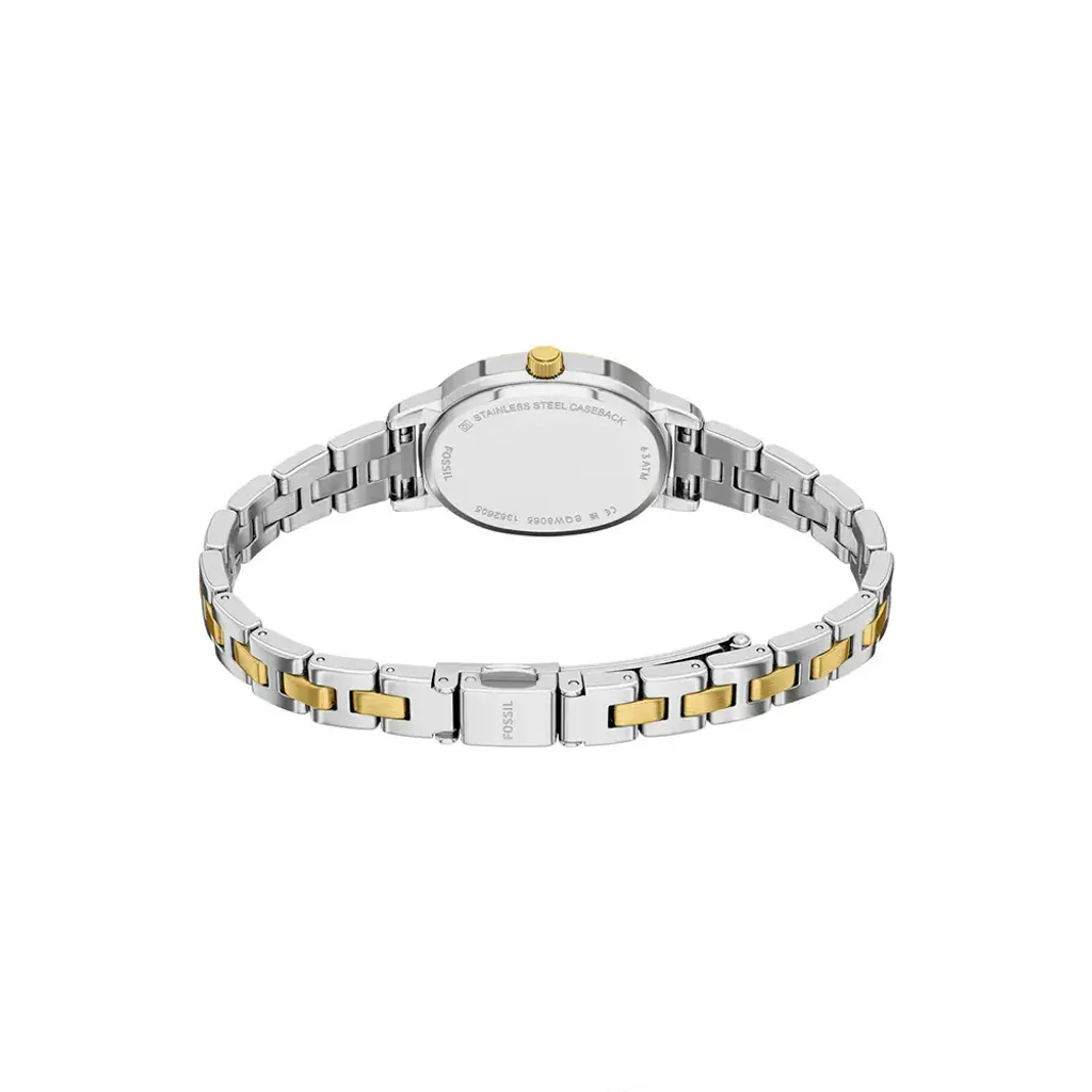 FOSSIL | Penny BQW8065 | 雅爵經典珍珠母貝女錶 金銀雙色不鏽鋼錶帶腕錶 被面細節