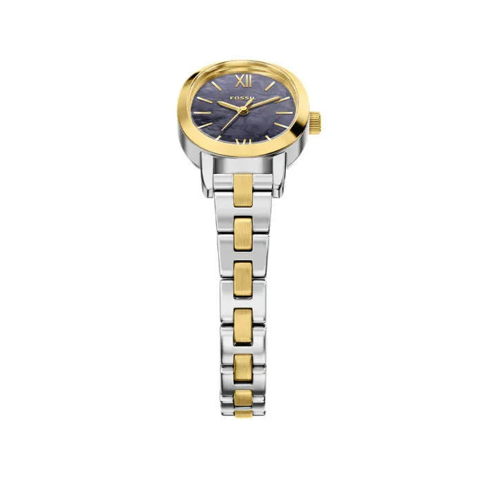 FOSSIL | Penny BQW8065 | 雅爵經典珍珠母貝女錶 金銀雙色不鏽鋼錶帶腕錶 錶帶細節
