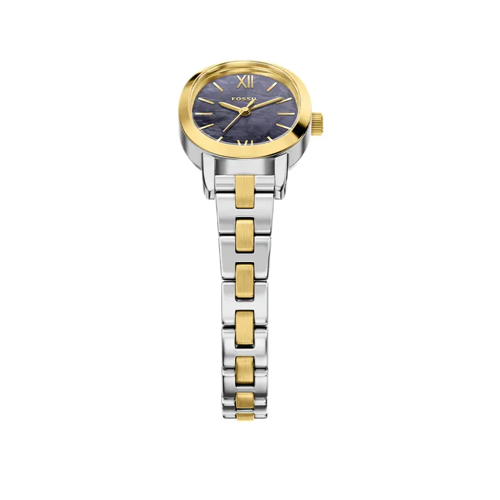 FOSSIL | Penny BQW8065 | 雅爵經典珍珠母貝女錶 金銀雙色不鏽鋼錶帶腕錶 錶帶細節