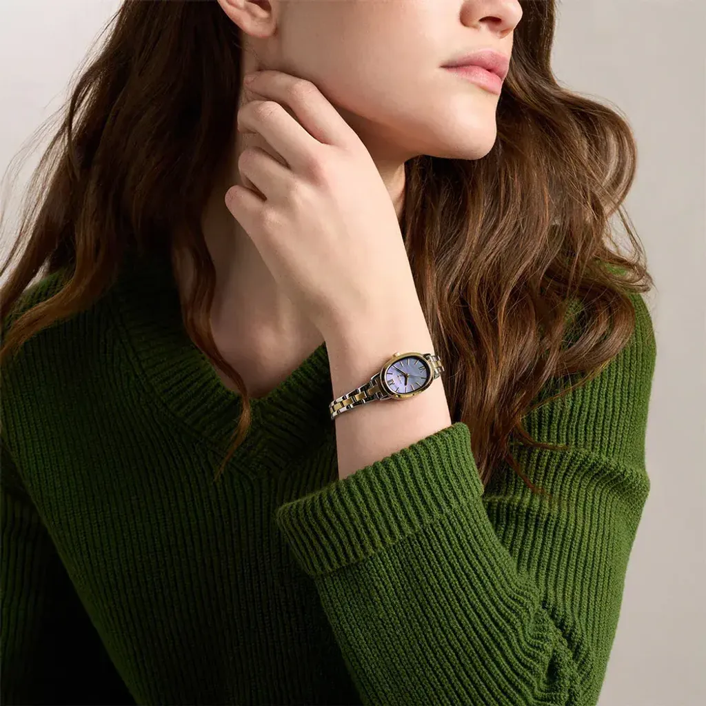 FOSSIL | Penny BQW8065 | 雅爵經典珍珠母貝女錶 金銀雙色不鏽鋼錶帶腕錶 實戴展示
