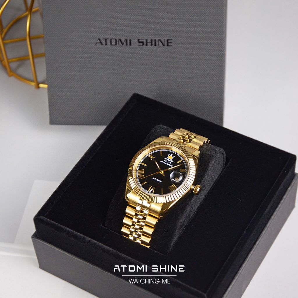 ATOMISHINE｜EONDATE MAXI CLASSIC 系列 Silver Crown｜簡約白色錶面 銀色不鏽鋼 自動機械腕錶 日期顯示 實體盒裝