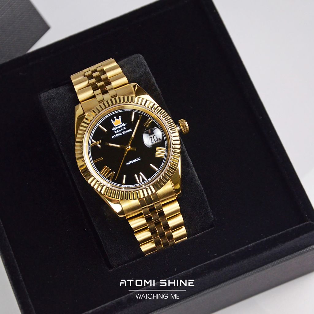ATOMISHINE｜EONDATE MAXI CLASSIC 系列 Silver Crown｜簡約白色錶面 銀色不鏽鋼 自動機械腕錶 日期顯示 盒裝正面